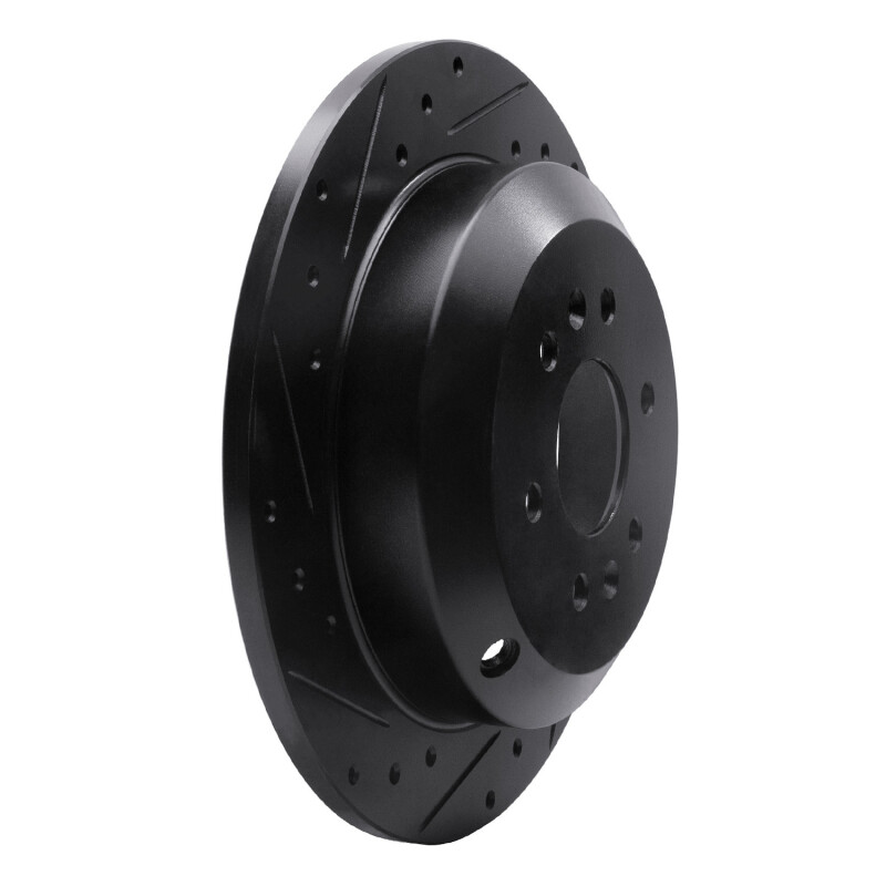 Kia Borrego Brake Rotor (1) - Rear Left - R1 Concepts - Drilled & Slotted - Black - `09-`10